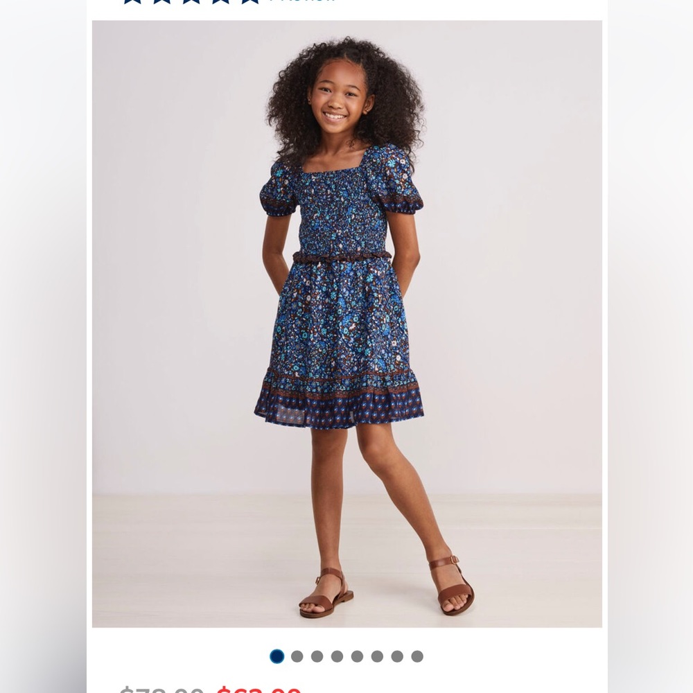 Vineyard vines girls paisley tiered dress size M